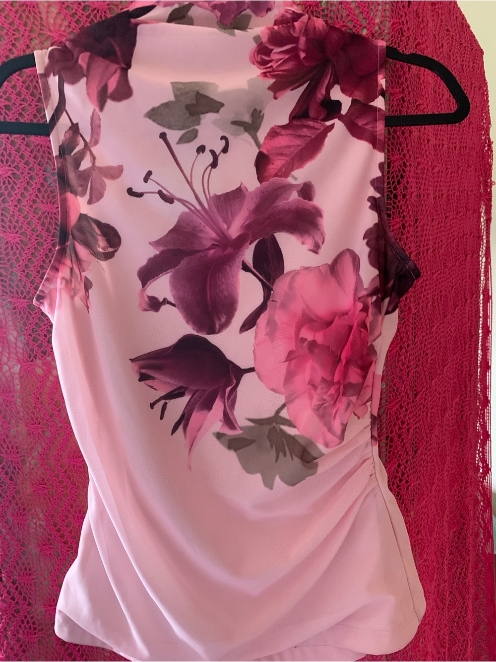 Ted Baker Pink Floral Sleeveless Tank Top